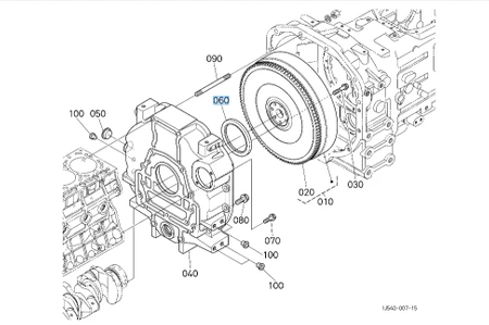 Uszczelniacz wału korbowego tylni Kubota 1C01004460