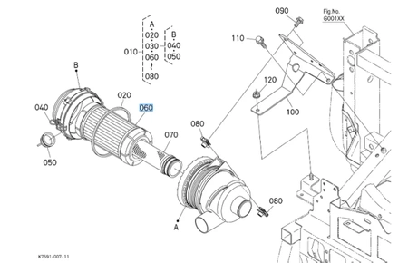 Filtr powietrza zewnętrzny Kubota 1G31911212