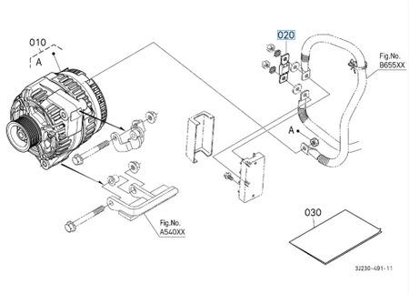 Bezpiecznik alternatora Kubota 3J03212340