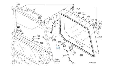 Zawias tylnej szyby Kubota 3C58161830