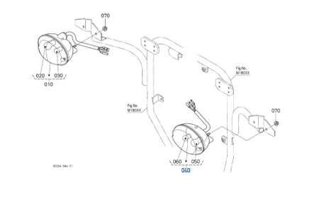 Lampa zespolona przednia lewa Kubota 3C29475420