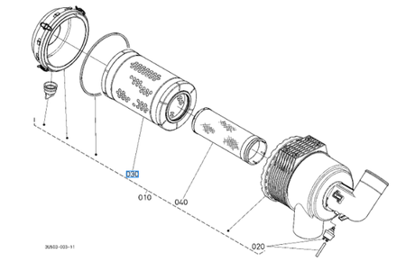 Zewnętrzny filtr powietrza Kubota 3U50311210