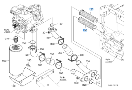 Filtr hydrauliczny skrzyni Kubota 3U50382570