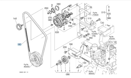 Pasek klinowy klimatyzacji Kubota 3C58179320