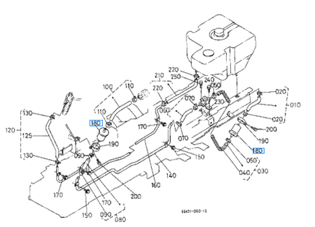 Filtr paliwa przepływowy Kubota 1258143013