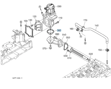 Uszczelka EGR Kubota 1J80317430