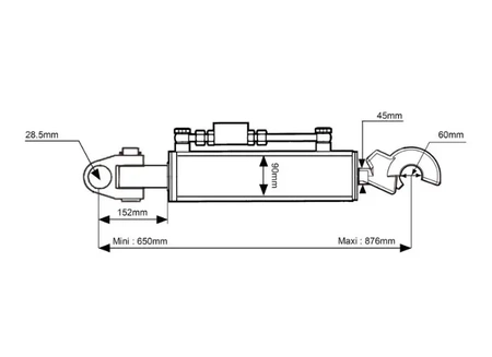 Łącznik górny hydrauliczny kat.3 Sparex S.331203