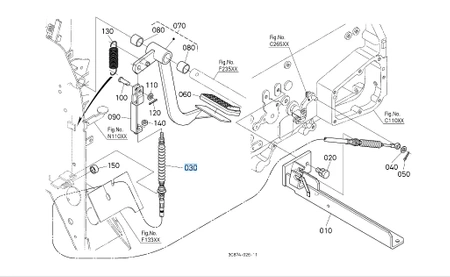 Linka sprzęgła Kubota 3C87126520