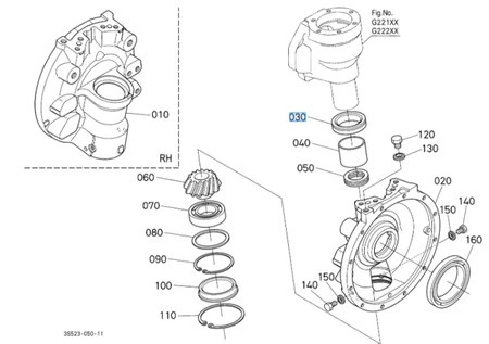 Uszczelniacz zwrotnicy przedniej osi Kubota 3375043363