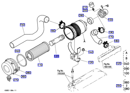 Filtr powietrza wewnętrzny Kubota T027093220