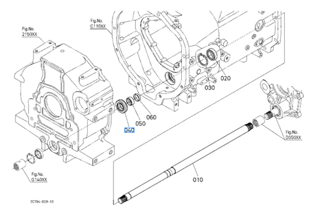 Uszczelniacz wału przeniesienia napędu Kubota 3C29541260