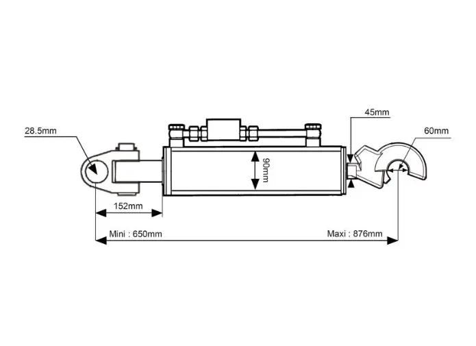 Łącznik górny hydrauliczny kat.3 Sparex S.331203