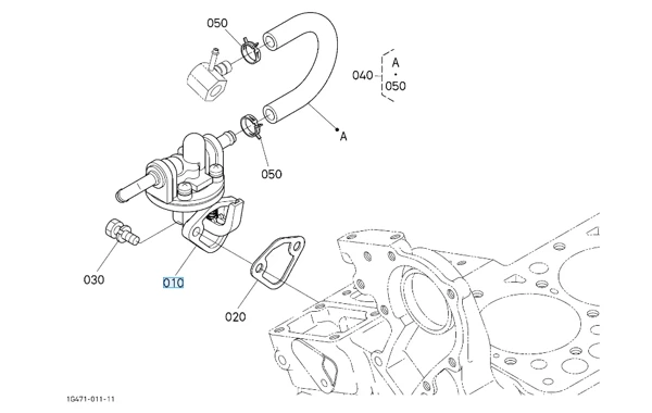 Pompa zasilająca paliwa Kubota 1G96152030